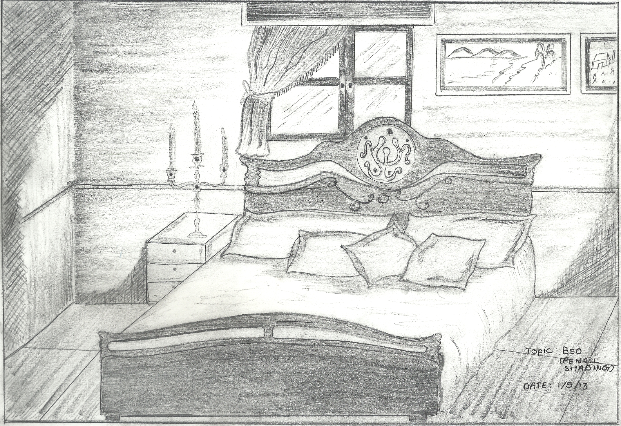 Bedroom Drawing Of a bedroom. this drawing